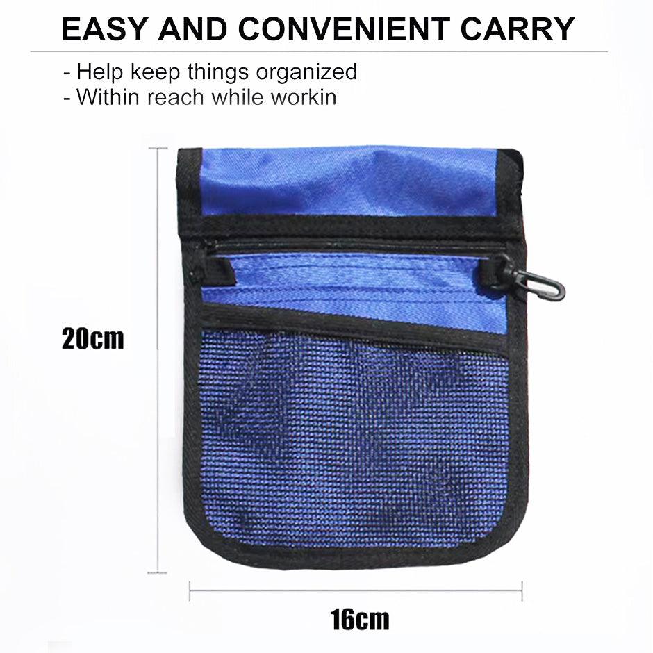 Nurse Pouch Waist Bag Medical Tool Organizer Pocket Belt with Keyring - Navy Blue