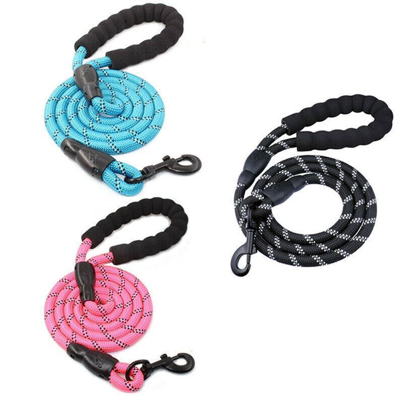 Nylon Training Dog Leash Heavy Duty Pet Products Strong Rope Recall Lead Leashes - Pink