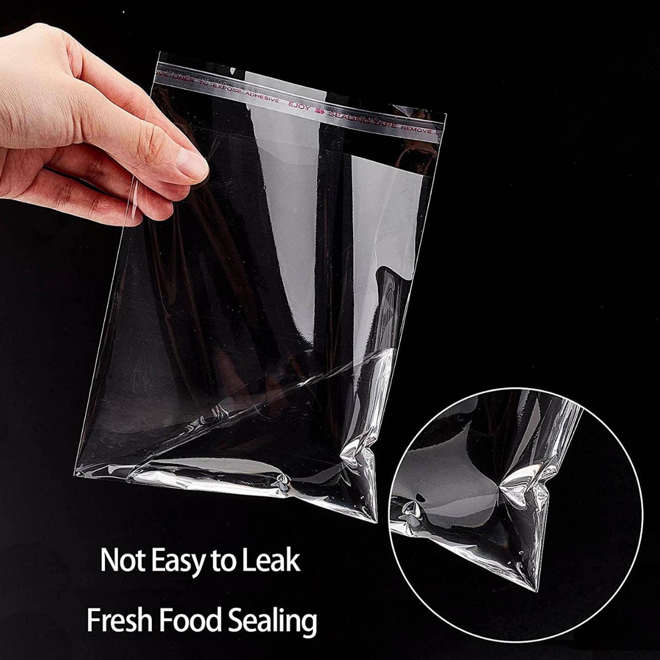 100Pcs Self-Adhesive Clear Opp Cellophane Bags with Air Hole - 32*40+4cm