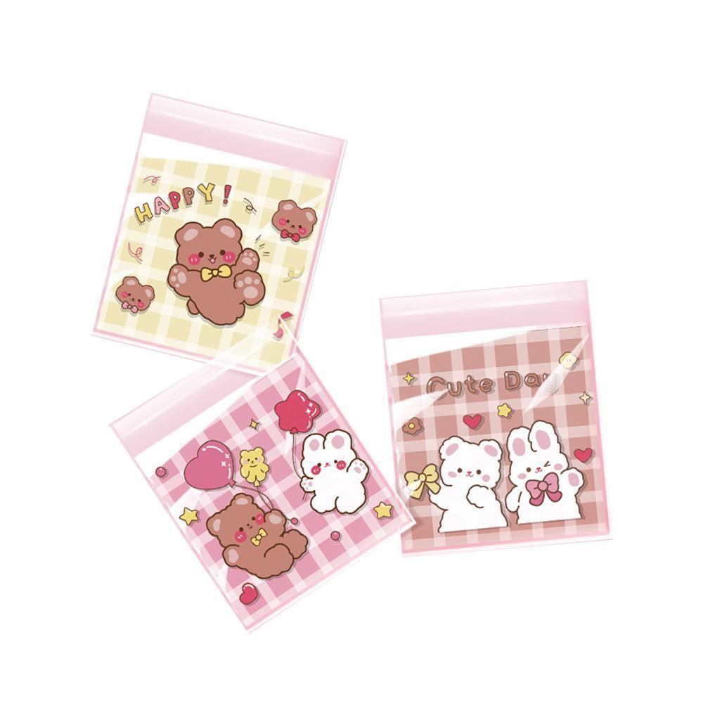 500 Pack Self Adhesive Cookie Packaging Bags Vibrant Designs OPP Material - Happy Everyday 10*10*3cm