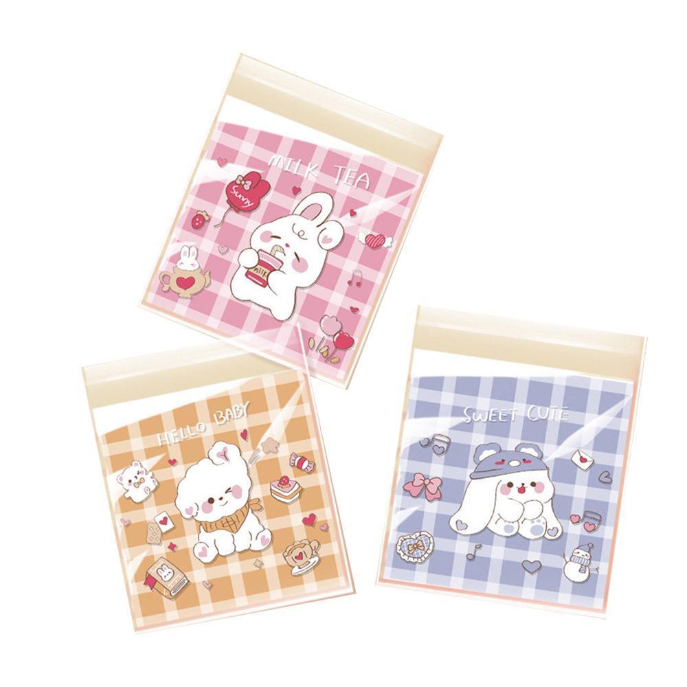 500 Pack Self Adhesive Cookie Packaging Bags Vibrant Designs OPP Material - Big Mouth Cartoon 14*14*3cm