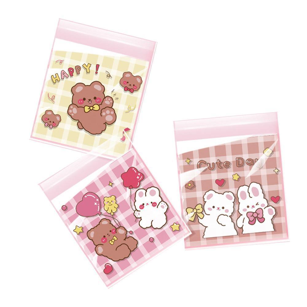 500 Pack Self Adhesive Cookie Packaging Bags Vibrant Designs OPP Material - Cute 14*14*3cm