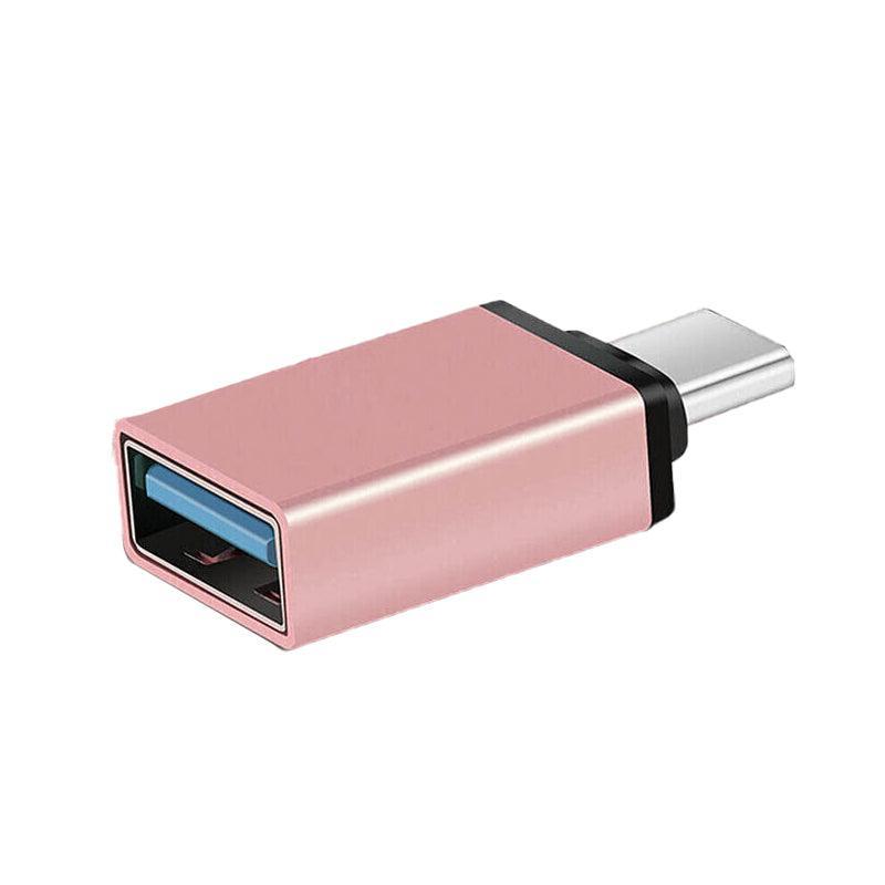 USB Type-C to USB 3.0 Adapter OTG Converter for Phone Tablet Laptop - Rose Gold