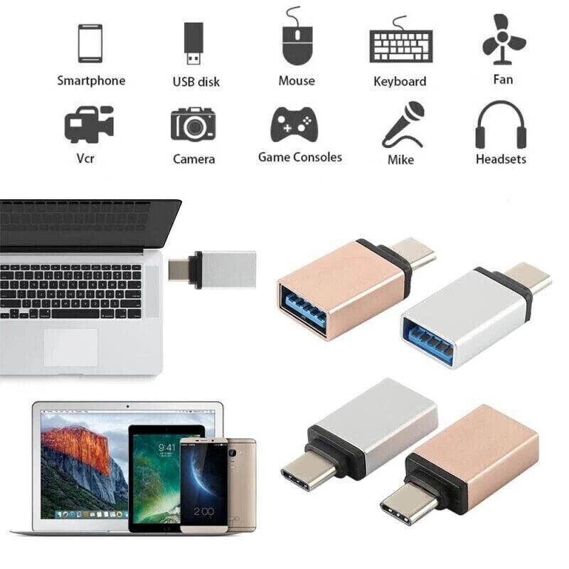 USB Type-C to USB 3.0 Adapter OTG Converter for Phone Tablet Laptop - Silver