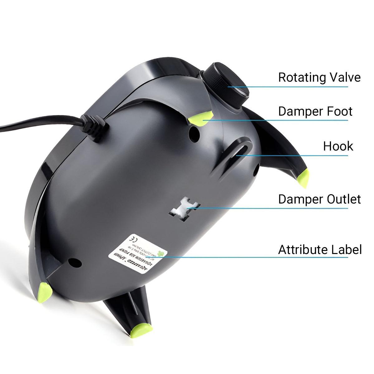 Quiet Fish Tank Oxygen Pump Aquarium Air Stone Aerator Oxygenator Water Filter - 10W