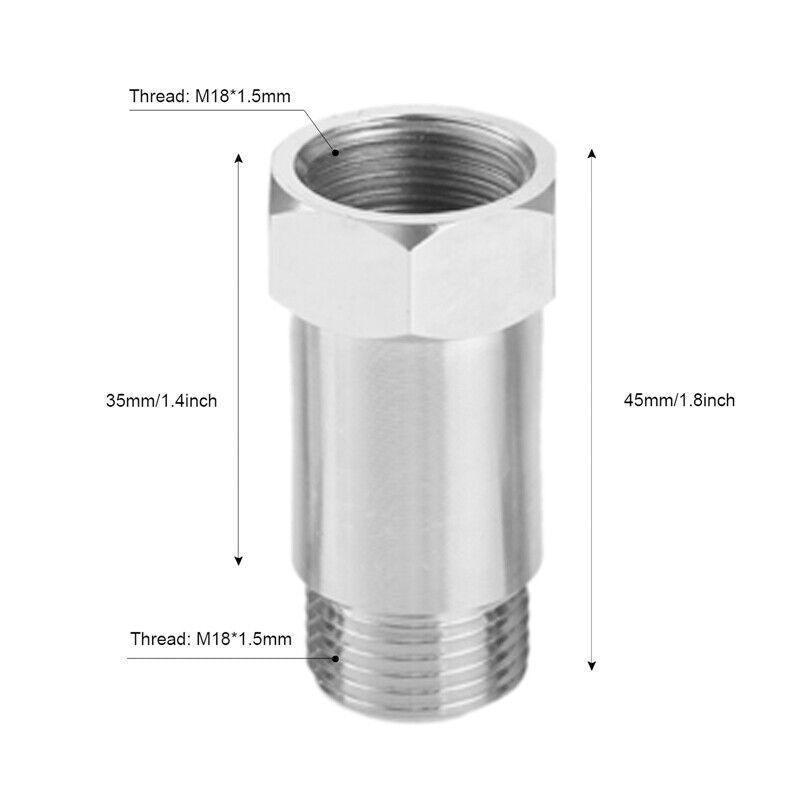 2X 45Mm O2 02 Oxygen Sensor Extender M18 X 1.5 Cel Fix Extension Spacer Adapter