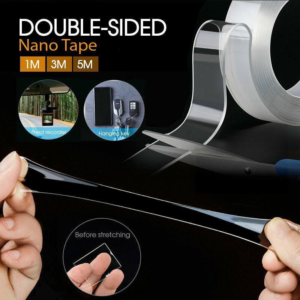 Double Sided Nano Tape Transparent Reusable Adhesive Gel Grip for Home Office - 3cm*3m*1mm (1 Unit)