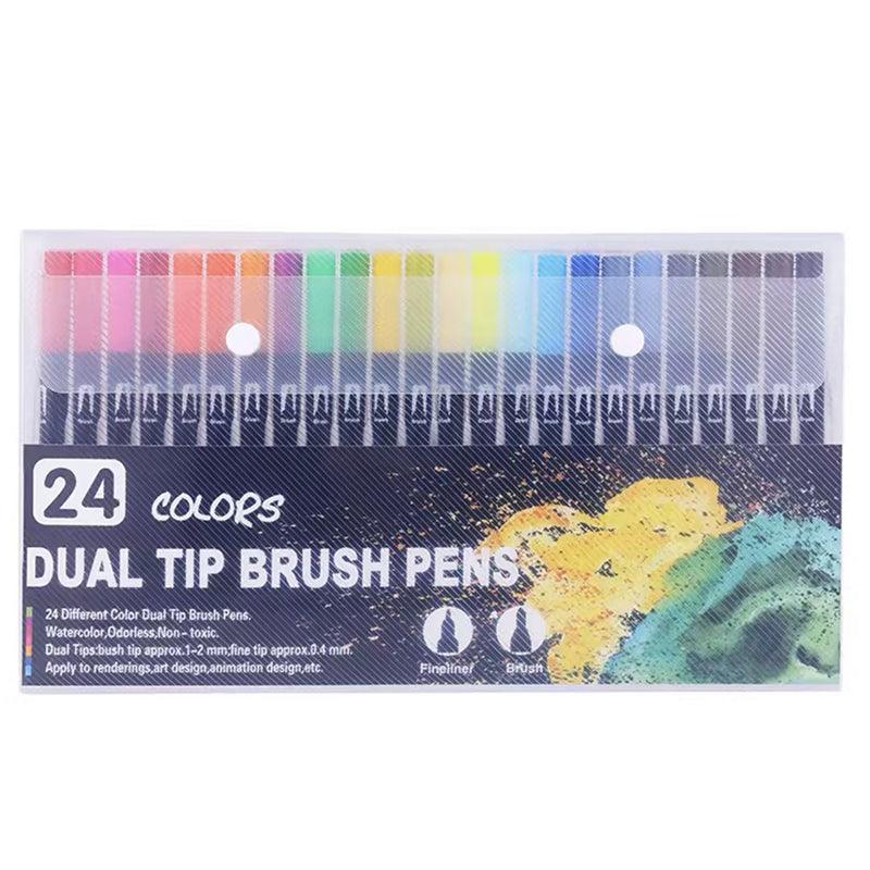 12-120 Watercolor Brush Pen Set Artist Sketch Marker - White-72 Colours