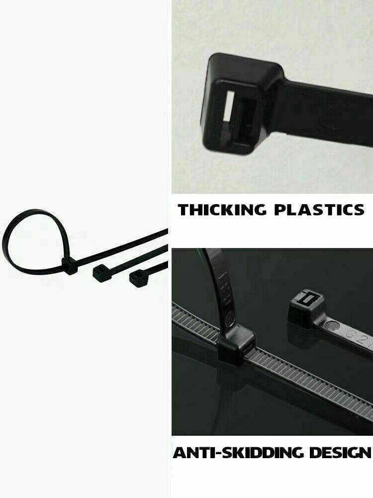 50X Cable Ties Zip Ties Nylon Uv Stabilised Black Cable Tie - 10*1200mm White