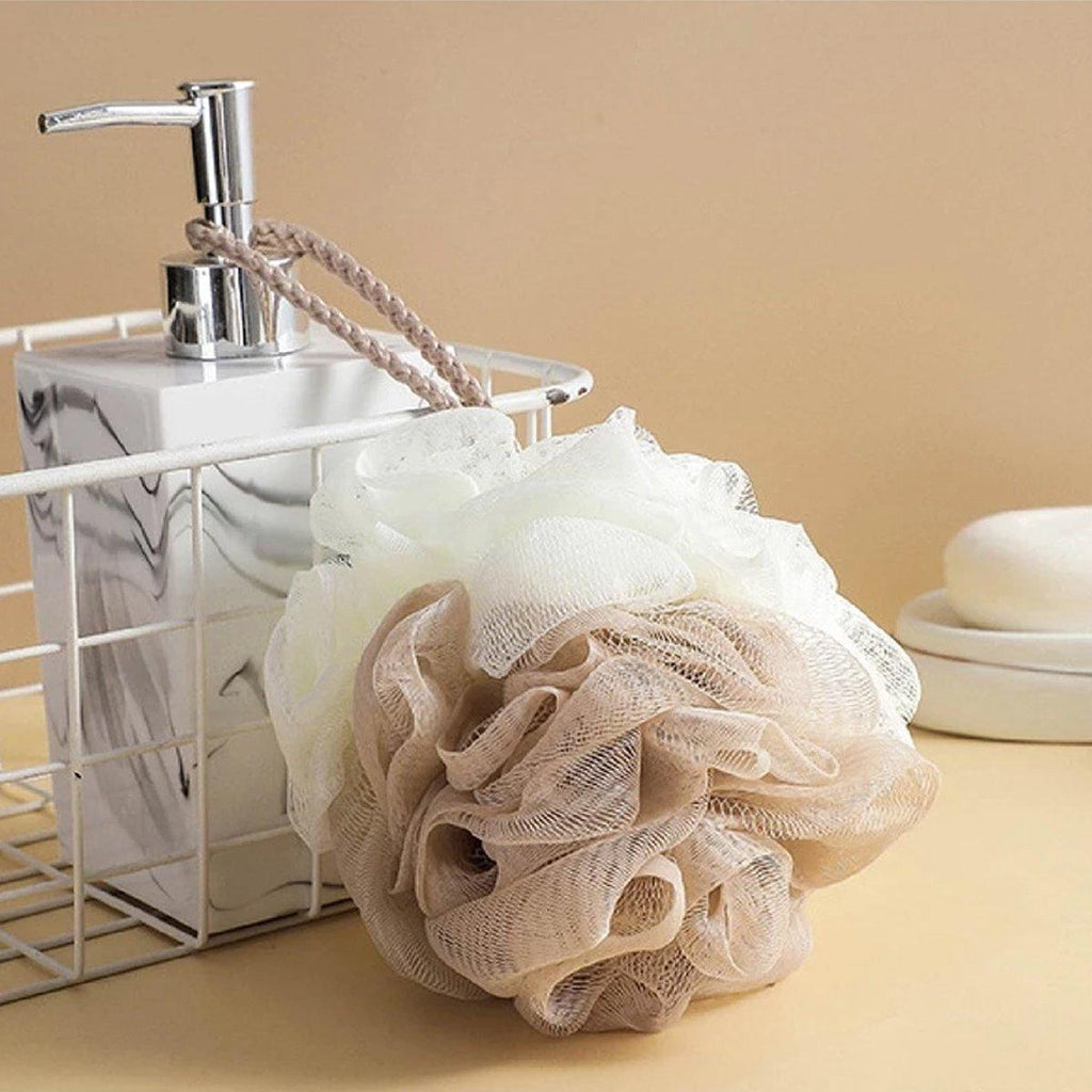 Bath Ball Mermaid Loofah Sponge Bath Puff Soft Ball Body Exfoliate Wash Shower - Apricot