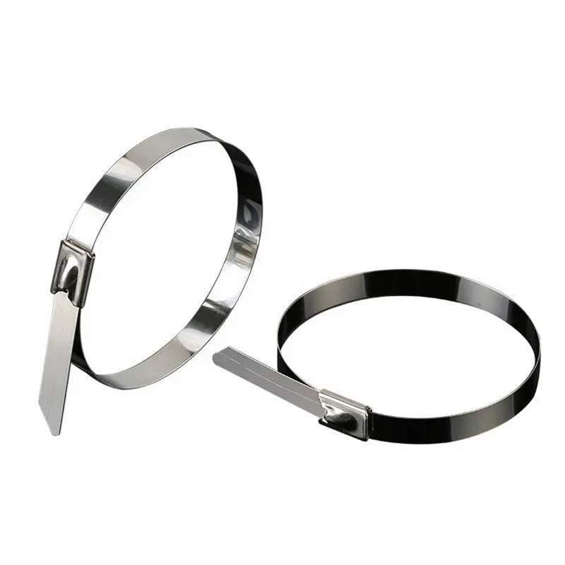 100x Stainless Steel Cable Ties SS304 Marine Grade Zip Strap Locking Wrap 100-800mm - 7.9*150mm