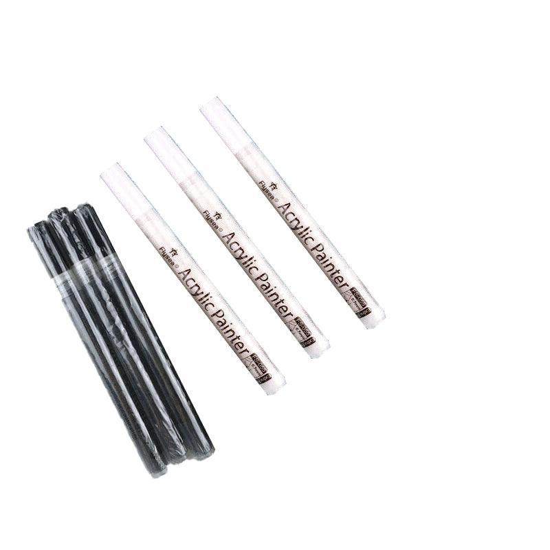 Flysea 12-80 Colours Acrylic Paint Pens Painting Stone Ceramic Glass Markers 0.7 - Gold*3+Silver*3 Set