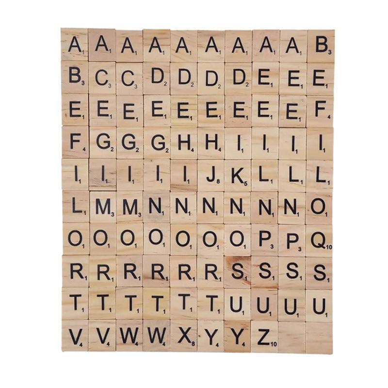 20X Wooden Alphabet Scrabble Tiles A-Z Letters and Numbers DIY Craft Game Pieces - 500pcs PACK