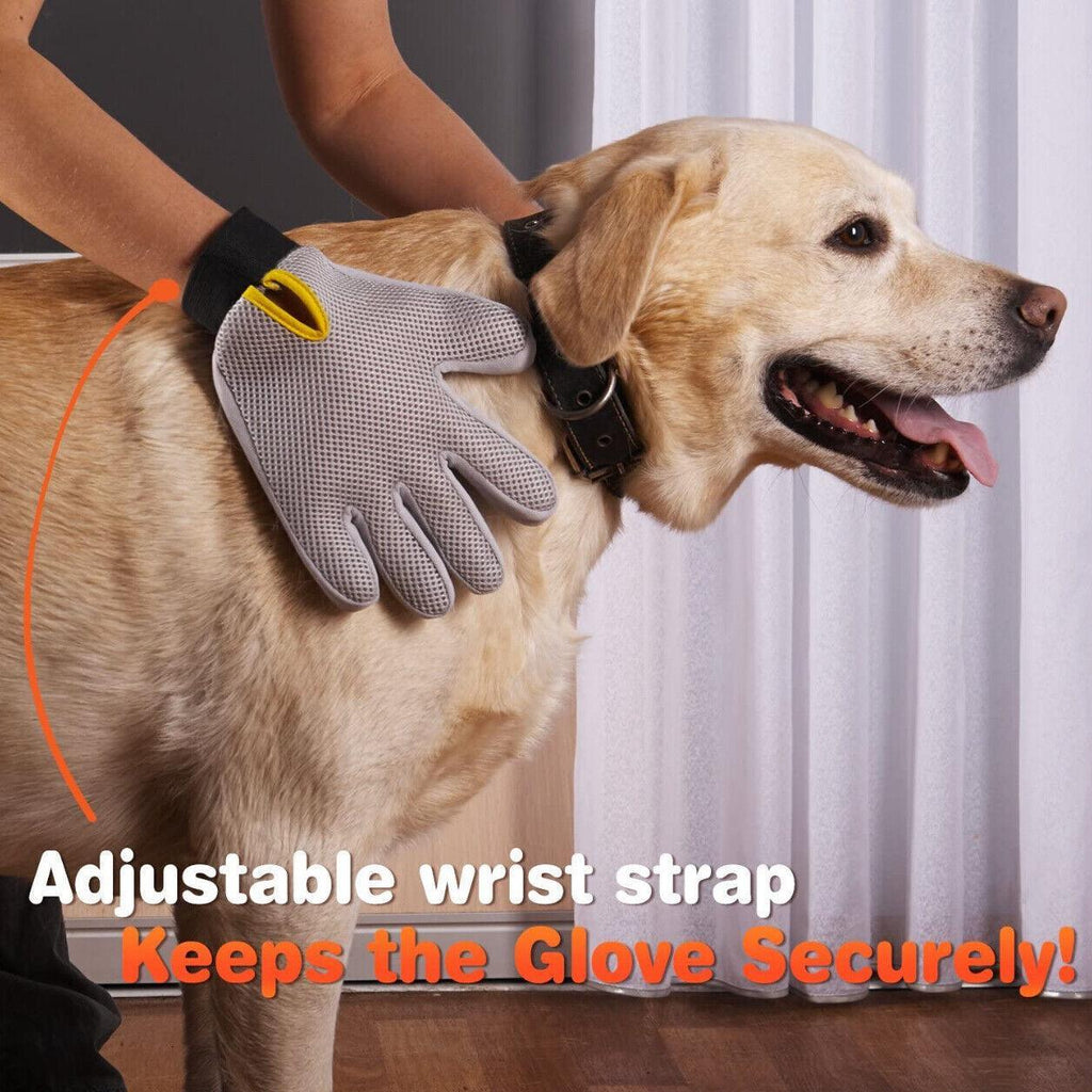 Pet Dog Cat Massage Hair Removal Grooming Comb Touch Cleaning Brush Magic Glove - Blue Left Hand