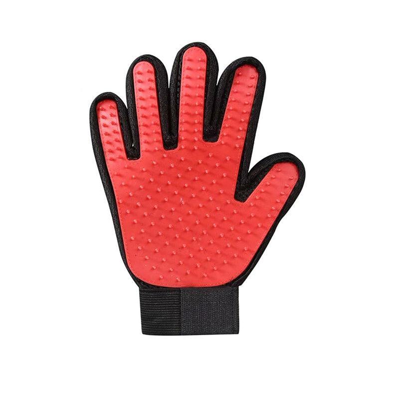 Pet Dog Cat Massage Hair Removal Grooming Comb Touch Cleaning Brush Magic Glove - Blue Right Hand
