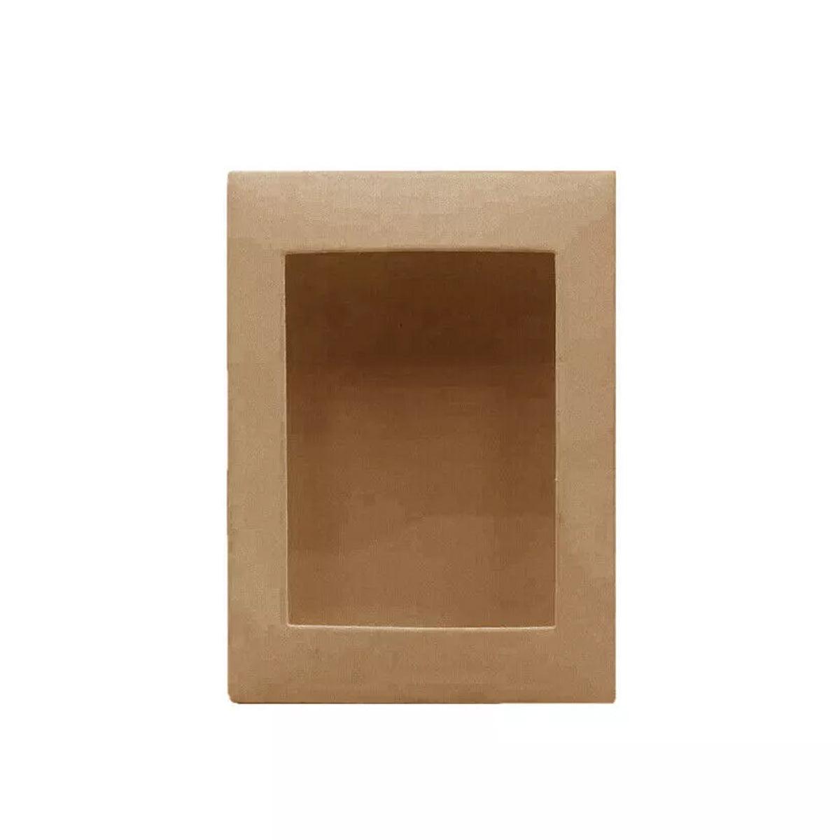50PCS Kraft Paper Gift Boxes with PVC Window White Black Bakery Packaging Carton - L