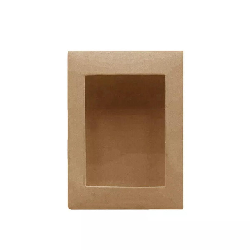 50PCS Kraft Paper Gift Boxes with PVC Window White Black Bakery Packaging Carton - S