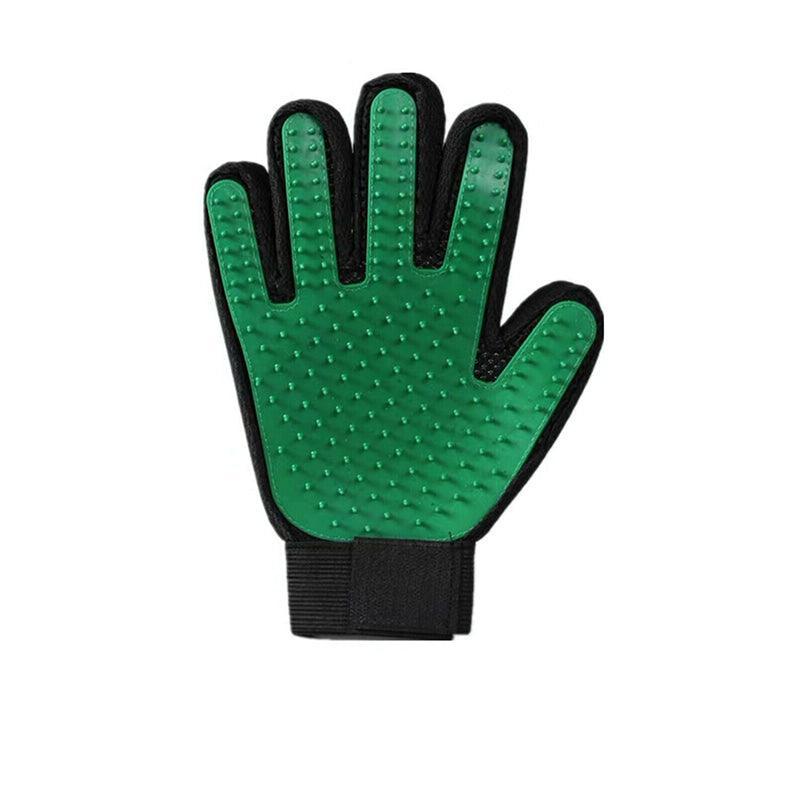 Pet Dog Cat Massage Hair Removal Grooming Comb Touch Cleaning Brush Magic Glove - Green Left Hand