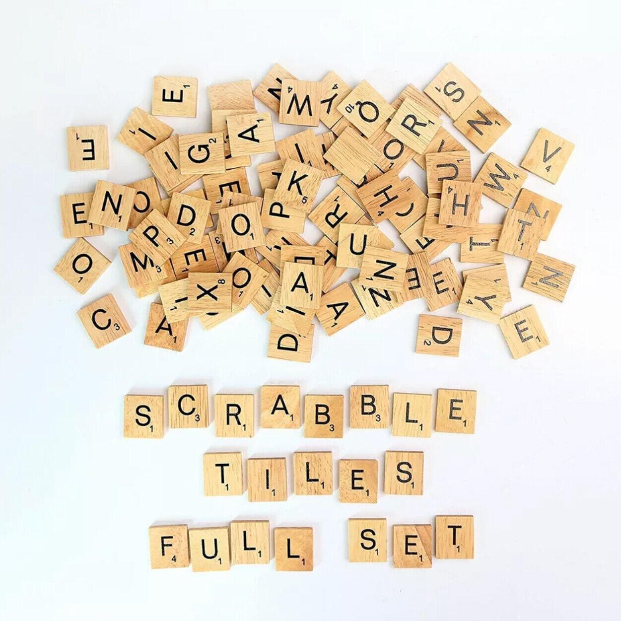 20X Wooden Alphabet Scrabble Tiles A-Z Letters and Numbers DIY Craft Game Pieces - Letter H 20pcs