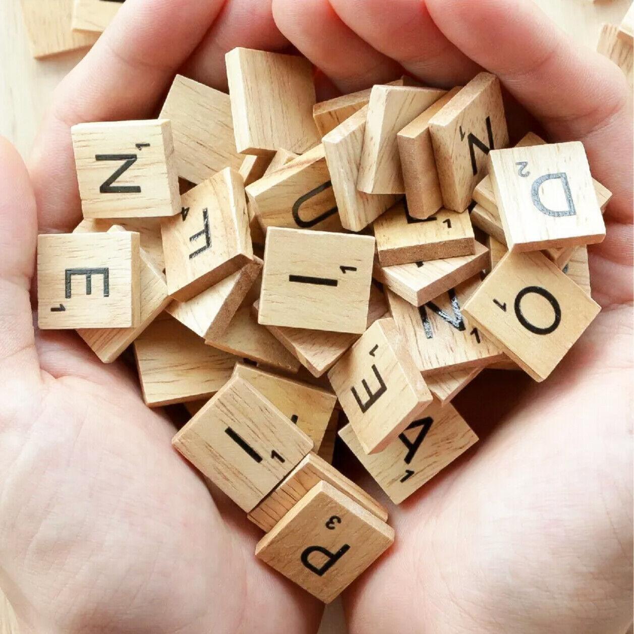 20X Wooden Alphabet Scrabble Tiles A-Z Letters and Numbers DIY Craft Game Pieces - Letter M 20pcs
