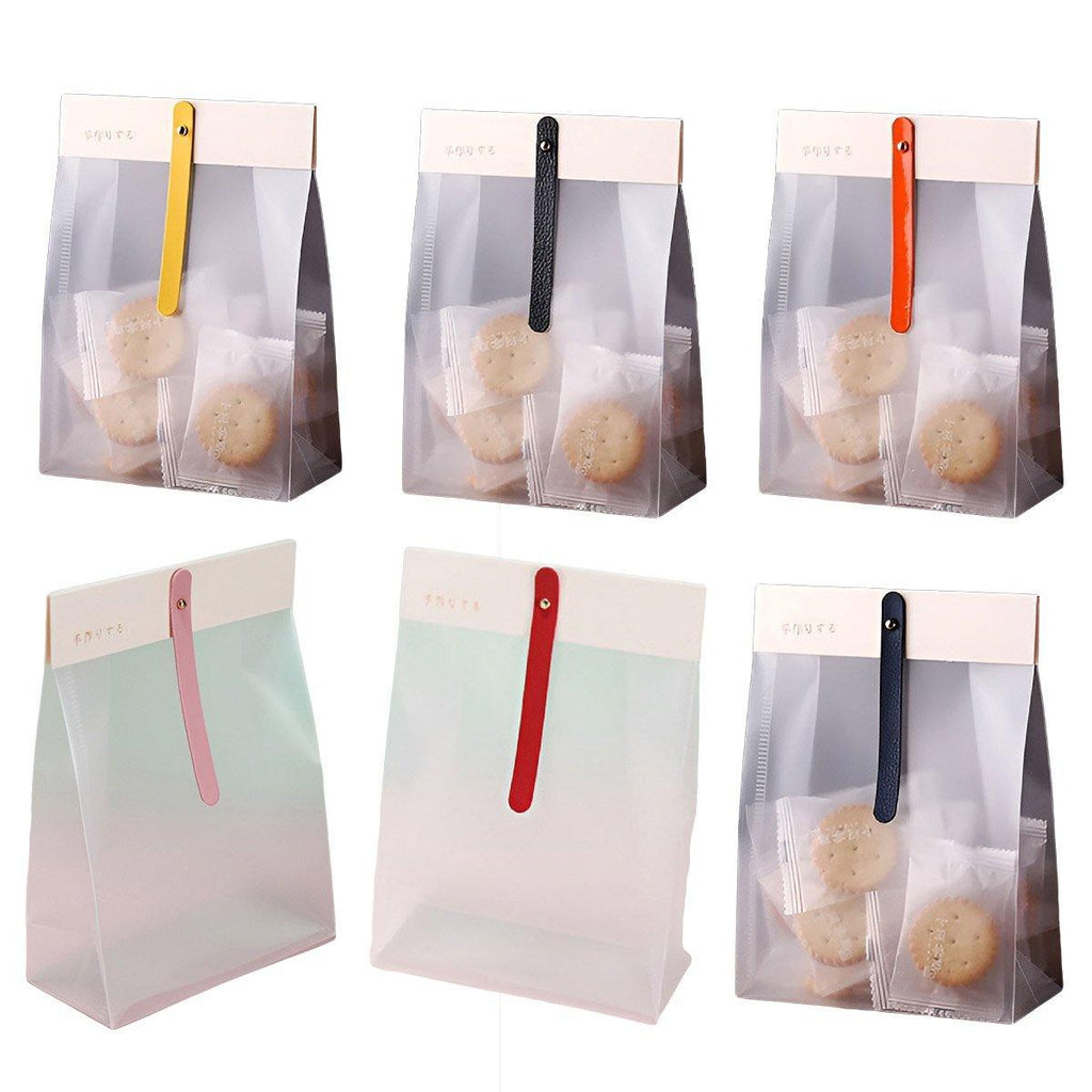 50pcs Transparent Snack Bags Biscuit Candy Bags Resealable Food Packaging - Red