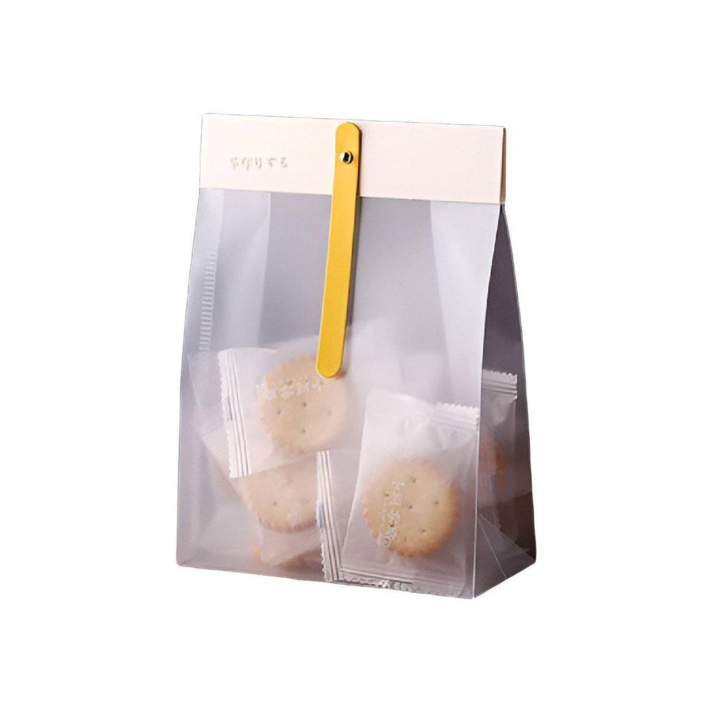 50pcs Transparent Snack Bags Biscuit Candy Bags Resealable Food Packaging - Red