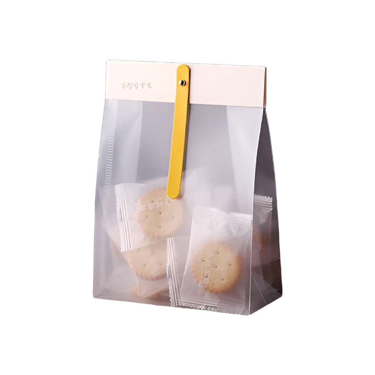 50pcs Transparent Snack Bags Biscuit Candy Bags Resealable Food Packaging - Red