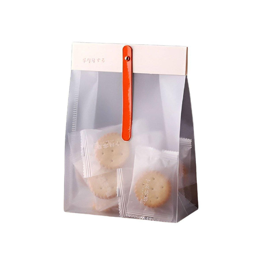 50pcs Transparent Snack Bags Biscuit Candy Bags Resealable Food Packaging - Red