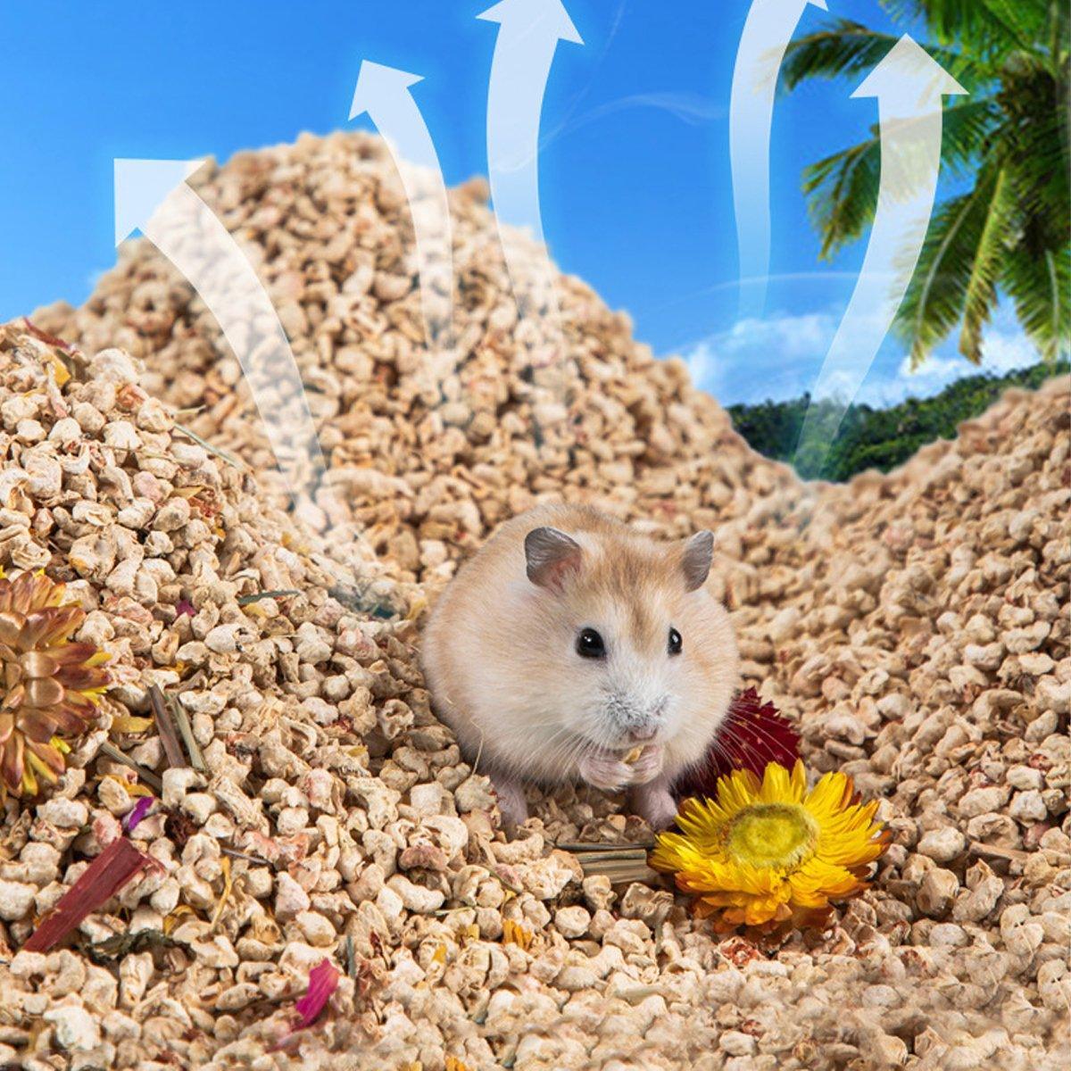 Plants Corncob Bedding Nest Pad for Hamster Rabbit Hedgehog Small Pet Supplies - Flower And Grass Corn Cob Litter