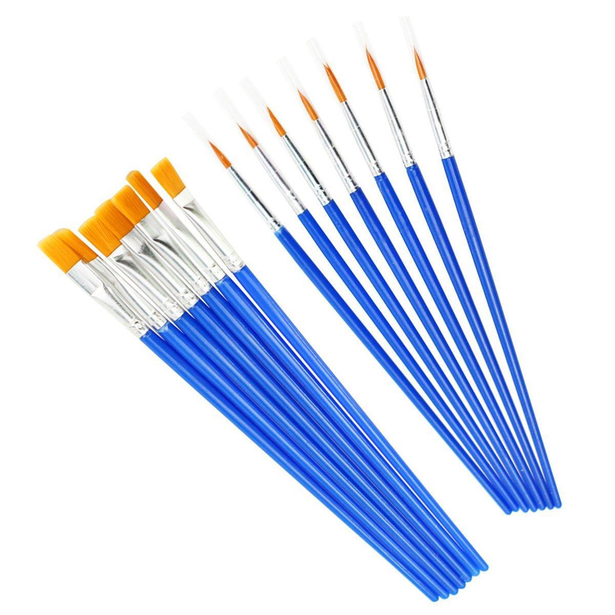 50/100PCS Plastic Flat Tip Hook Line Brushes for DIY Ceramics and Watercolor Painting - 100PCS Mixed