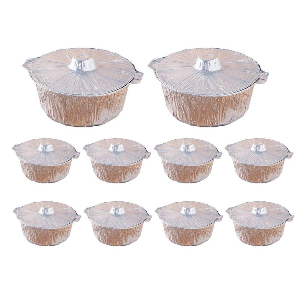 10PCS Duty Aluminum Foil Pots for Hotpot Camping Picnic Tinfoil field cutlery - 4000ml