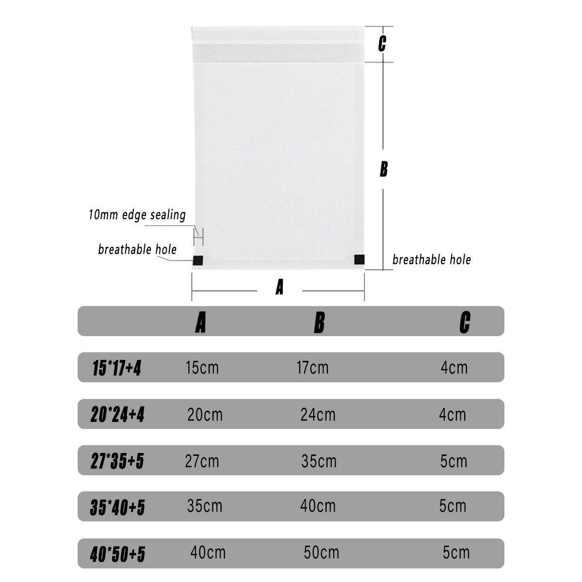 50PCS Eco-Friendly Biodegradable Translucent PaperBags Greaseproof Glassine Bags - 40*50+5cm
