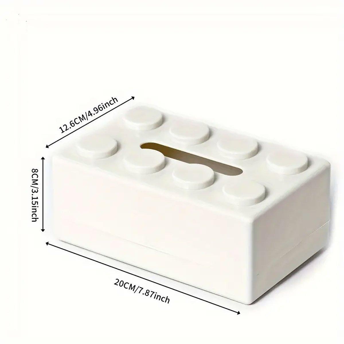 Tissue Box Cover Creative Building Block Cute Napkin Dispenser Holder Home Decor - Blue