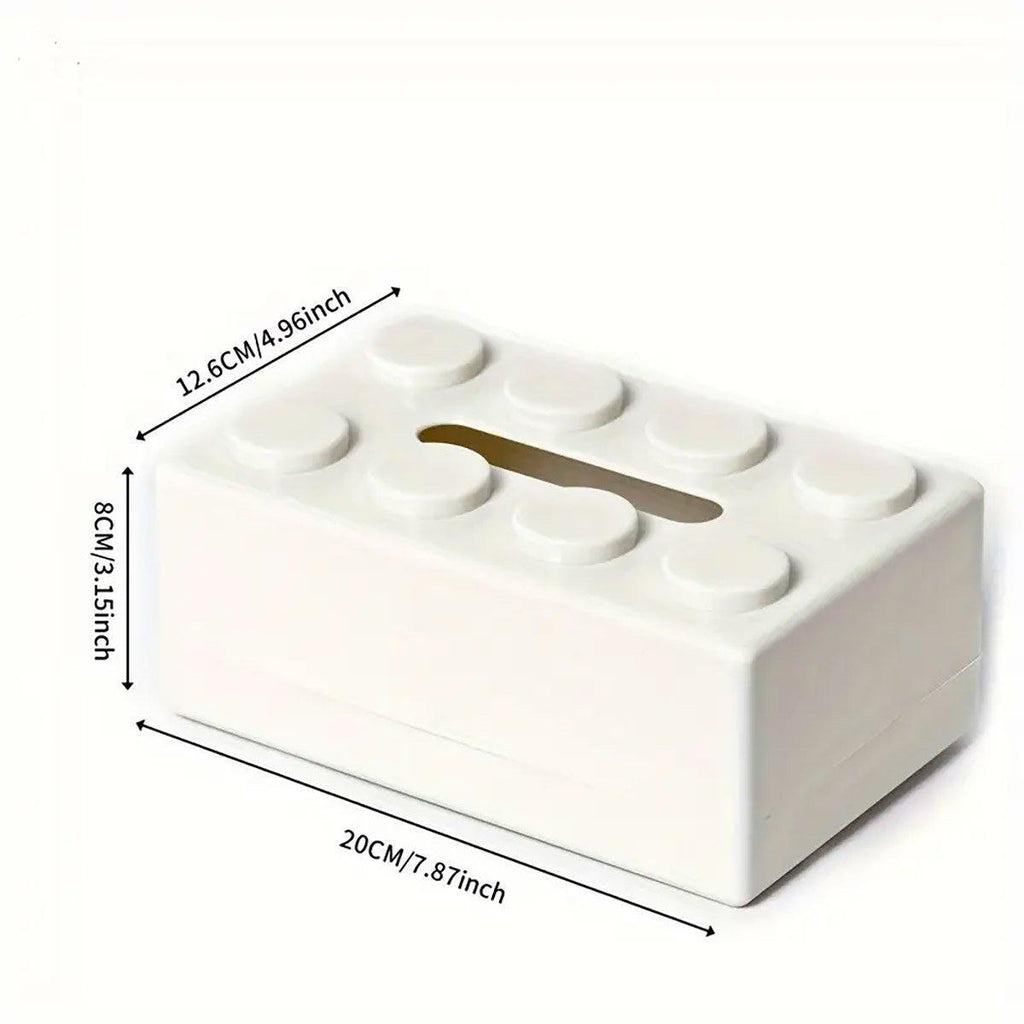 Tissue Box Cover Creative Building Block Cute Napkin Dispenser Holder Home Decor - Yellow