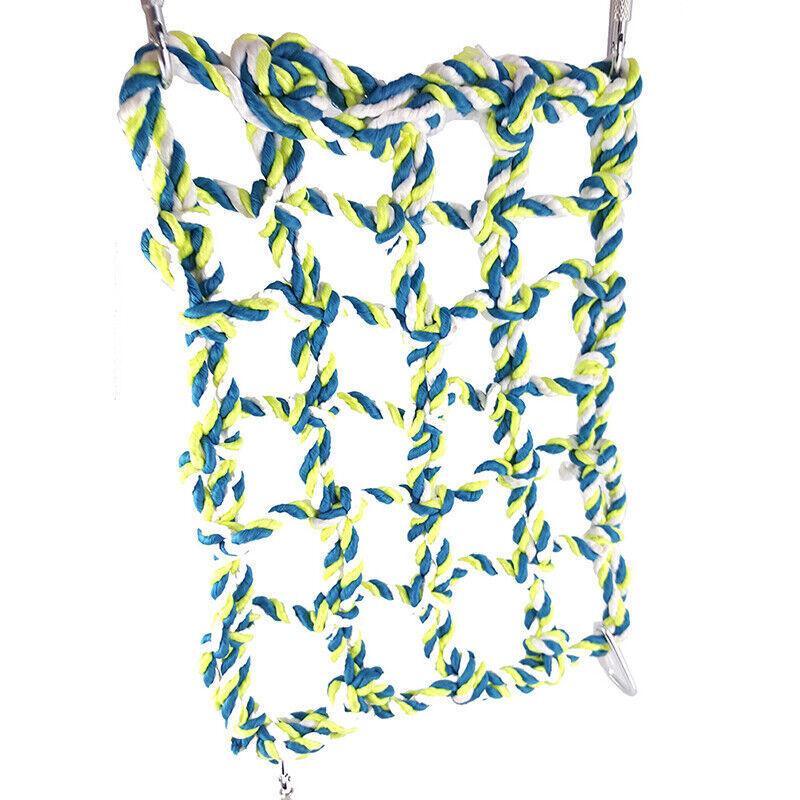 Hanging Climbing Net for Birds and Small Pets Cotton or Hemp Rope Cage Hammock - Cotton Rope