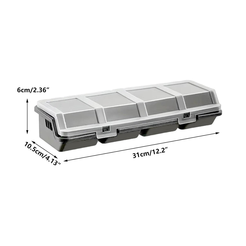 Plastic Screw Parts Storage Box Small Hardware Organizer Case with Four Grids