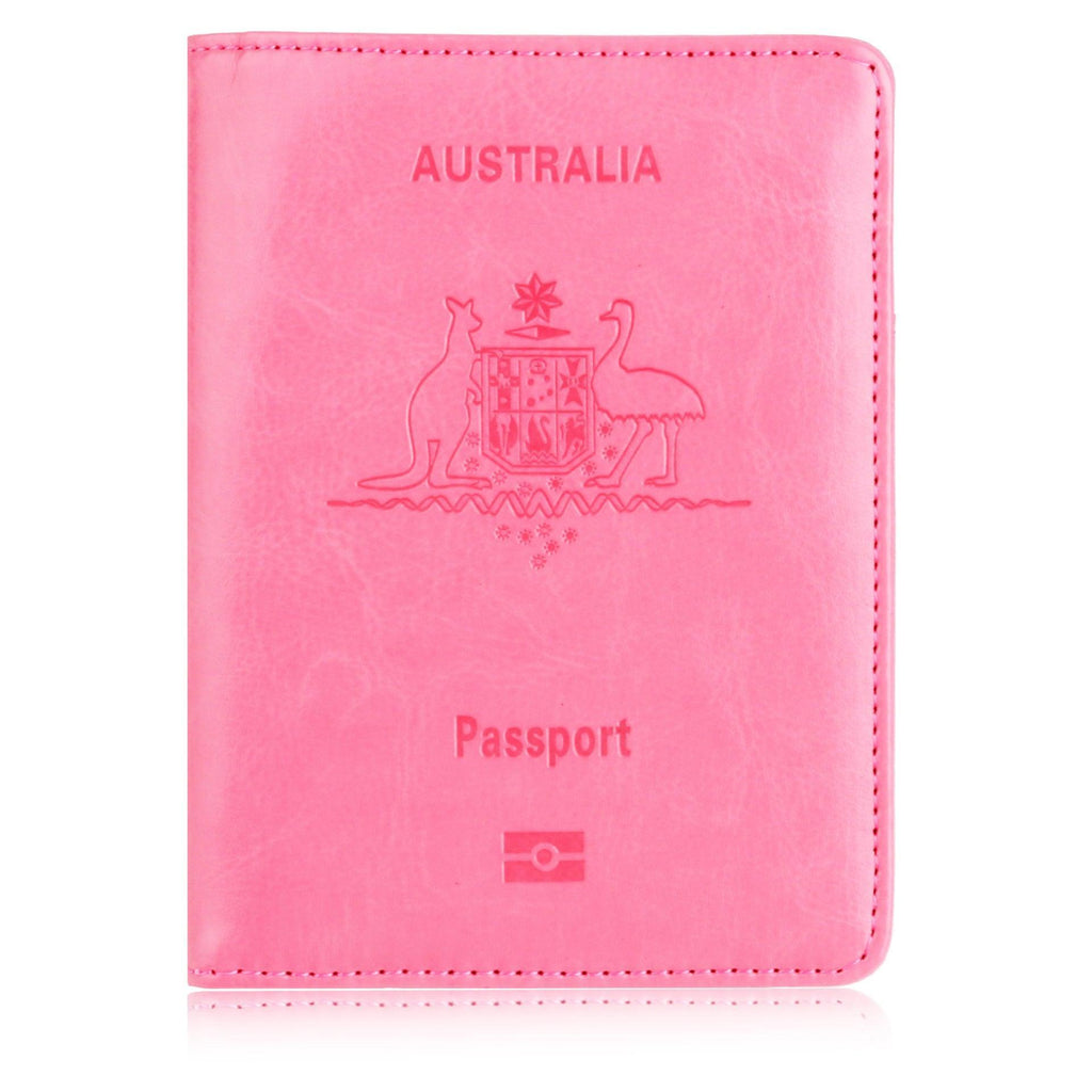 RFID Passport Holder Slim Leather Travel Wallet ID Card Cover Case for Men Women - Green