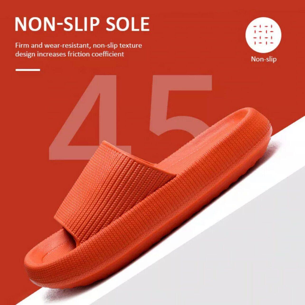 Ultra-Soft Pillow Slides EVA Slippers for Indoor Outdoor Use – Thick Anti-Slip Sole - Blue 42-43