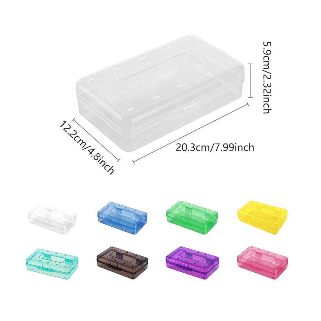 Large Capacity Transparent Plastic Pencil Case Multifunctional Student Art Box - Transparent