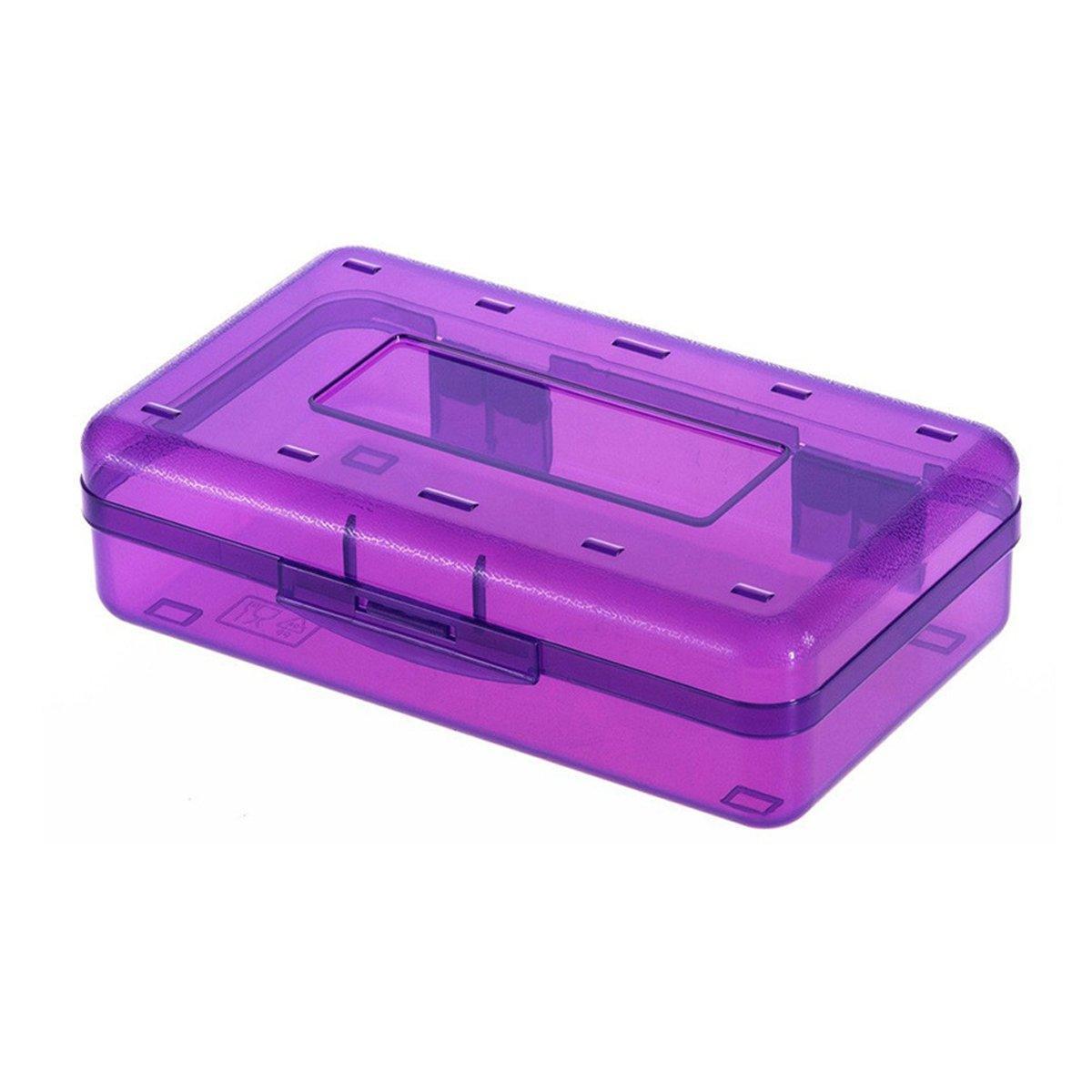 Large Capacity Transparent Plastic Pencil Case Multifunctional Student Art Box - Transparent