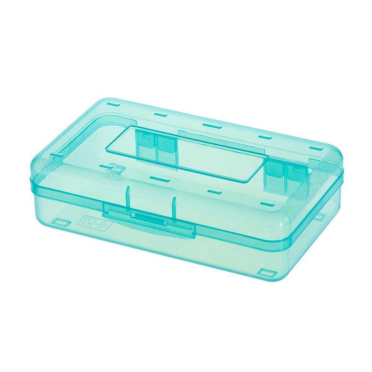 Large Capacity Transparent Plastic Pencil Case Multifunctional Student Art Box - Transparent