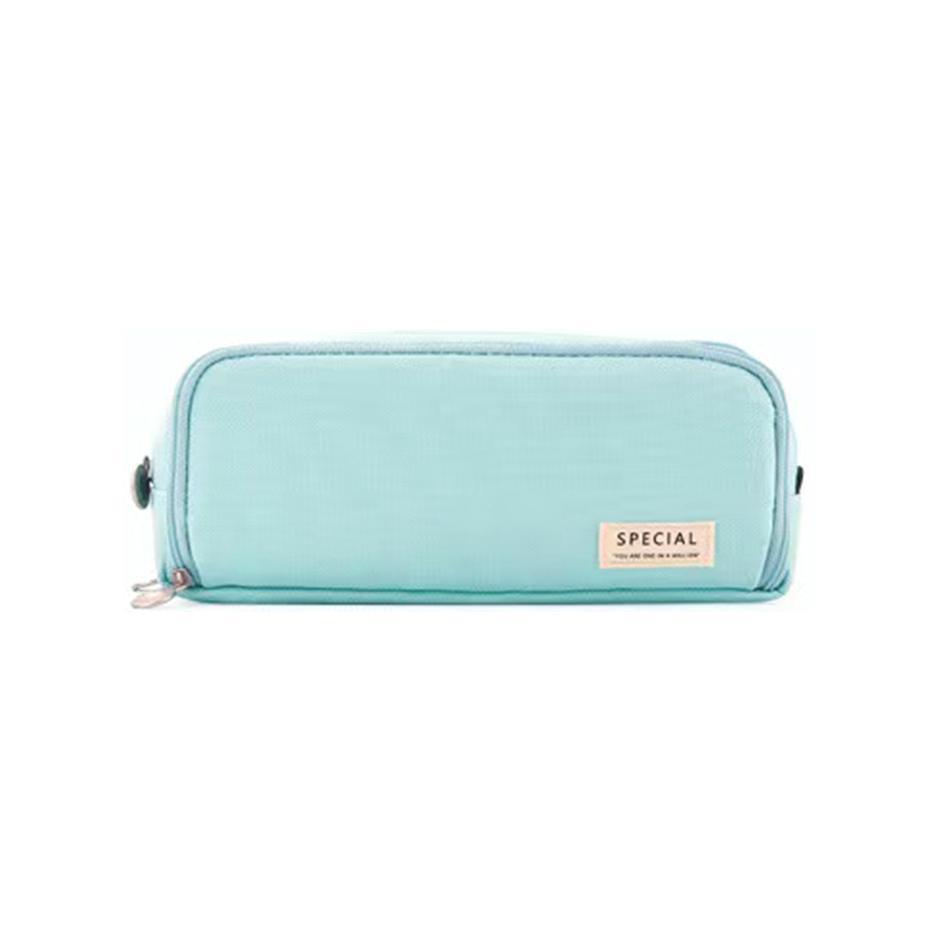 Zipper Pencil Case Large Capacity Storage Bag School Stationery Makeup Organizer - Blue