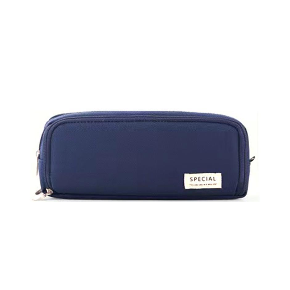 Zipper Pencil Case Large Capacity Storage Bag School Stationery Makeup Organizer - Pink