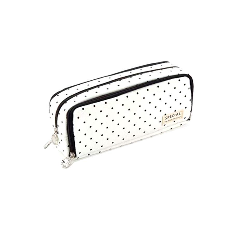 Zipper Pencil Case Large Capacity Storage Bag School Stationery Makeup Organizer - Yellow
