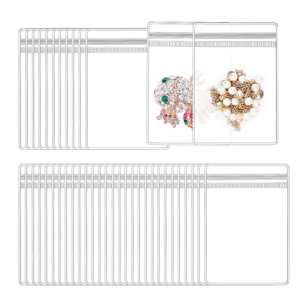 100pcs PVC Self-Sealing Jewelry Bags Anti-Oxidation Storage Dustproof Bags - 9*13cm