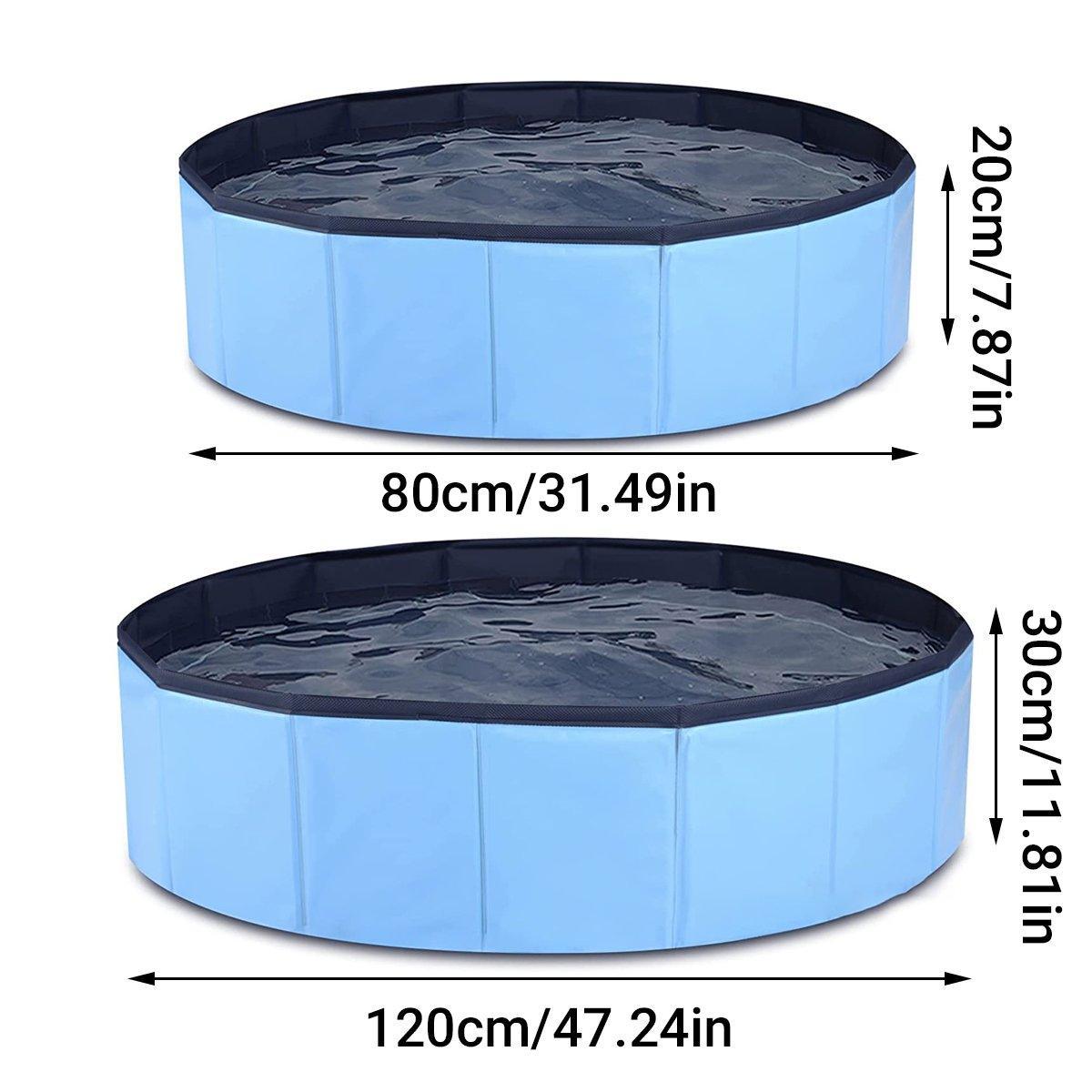 Pet Swimming Pool Foldable Portable Pool for Dogs Outdoor Summer Play - Grey-120x30cm