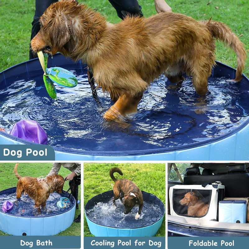 Pet Swimming Pool Foldable Portable Pool for Dogs Outdoor Summer Play - Red-120x30cm