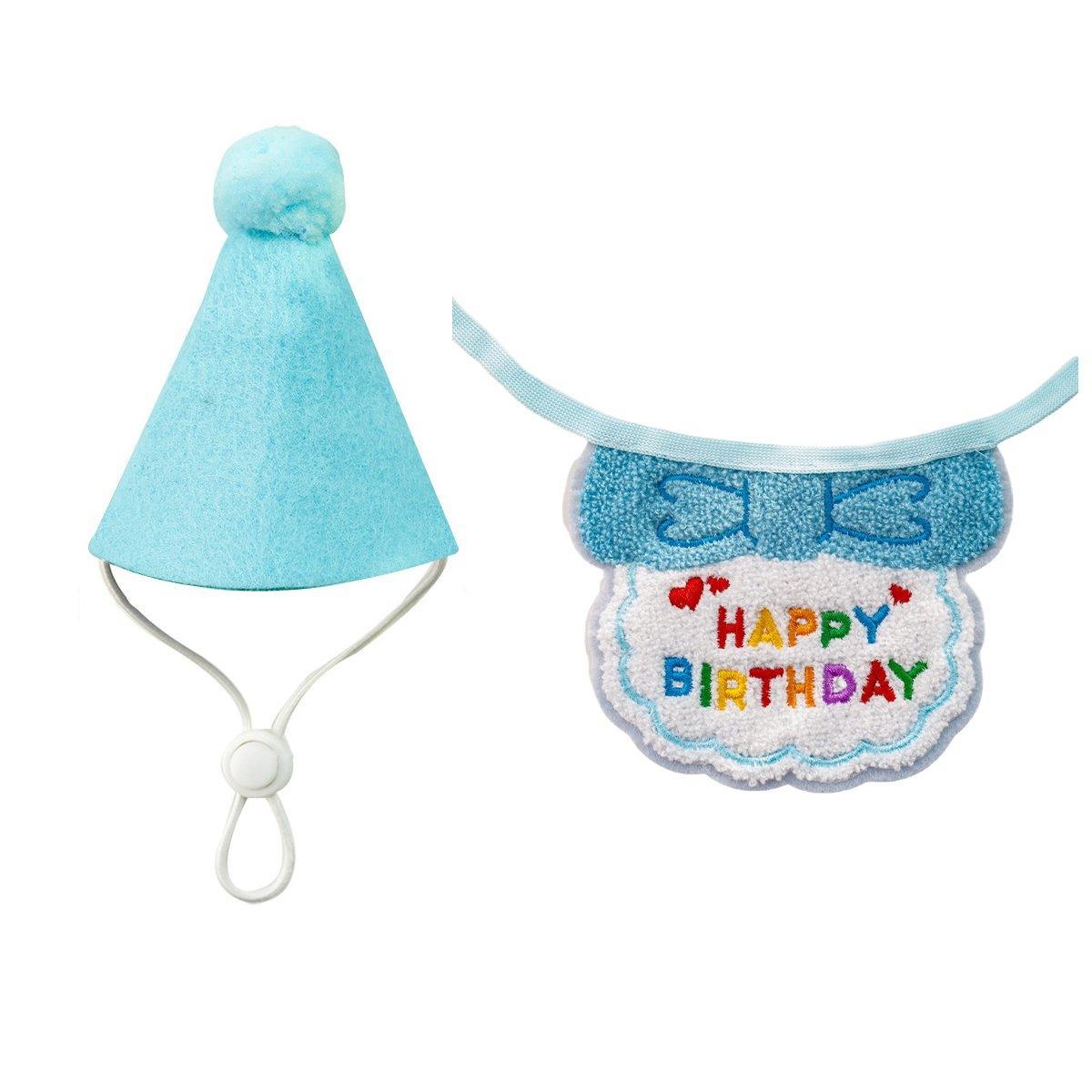 Pet Birthday Dog Cat Bib Scarf Hat Accessory Dogs Cats Celebration - Purple