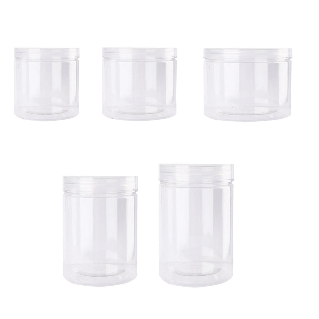 Wide Mouth Plastic Food Bottles 50pcs Transparent Sealed Storage Tanks Container - 10cm x 8.5cm