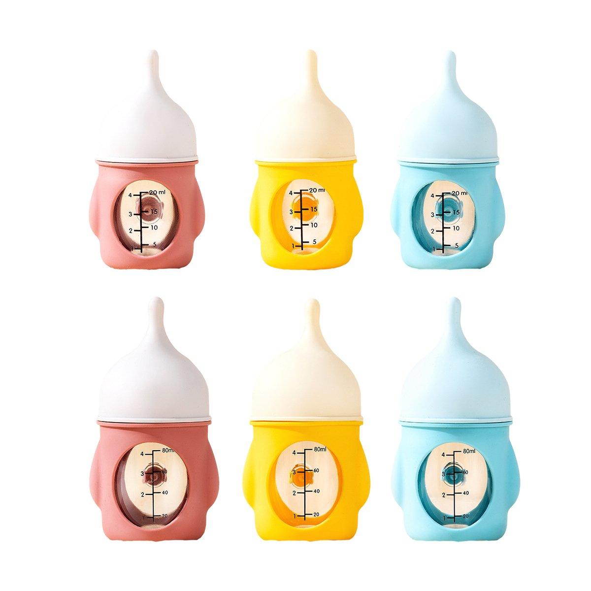 Silicone Pet Milk Feeding Bottle with Scale for Small Puppies and Kittens 20ml 80ml - 80ml-Blue
